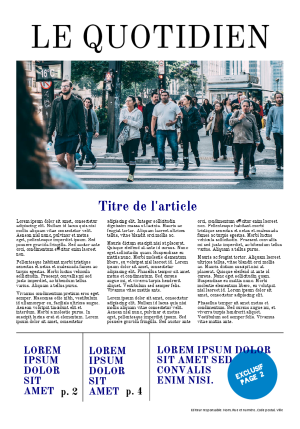 Créer votre propre article de journal Happiedays